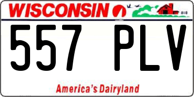 WI license plate 557PLV