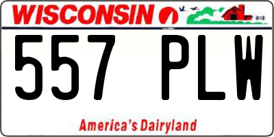 WI license plate 557PLW