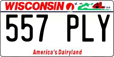WI license plate 557PLY