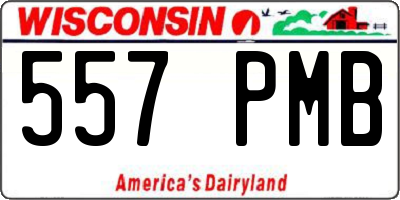 WI license plate 557PMB