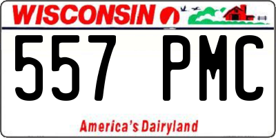 WI license plate 557PMC