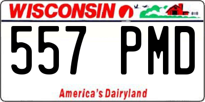 WI license plate 557PMD