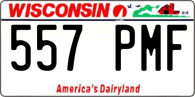 WI license plate 557PMF