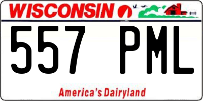 WI license plate 557PML