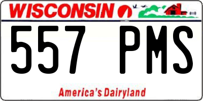 WI license plate 557PMS