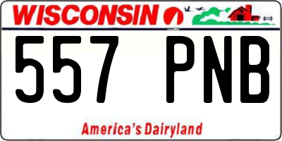 WI license plate 557PNB