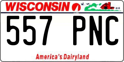 WI license plate 557PNC
