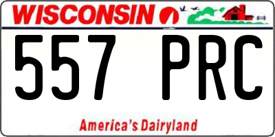 WI license plate 557PRC