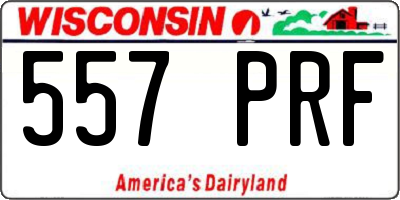 WI license plate 557PRF