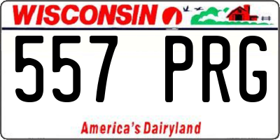 WI license plate 557PRG