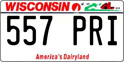 WI license plate 557PRI