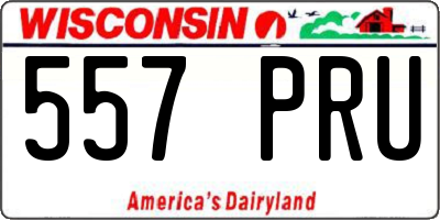 WI license plate 557PRU