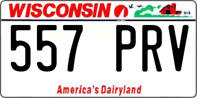 WI license plate 557PRV