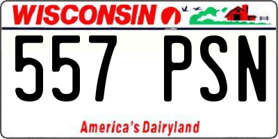 WI license plate 557PSN