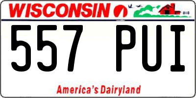 WI license plate 557PUI