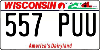 WI license plate 557PUU