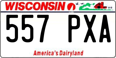 WI license plate 557PXA