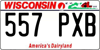 WI license plate 557PXB