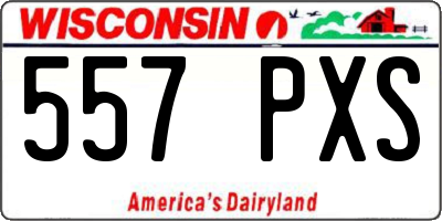 WI license plate 557PXS