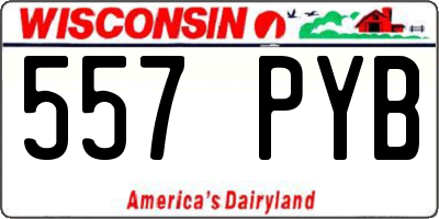 WI license plate 557PYB