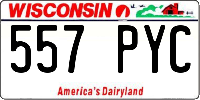 WI license plate 557PYC