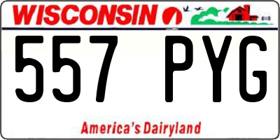 WI license plate 557PYG