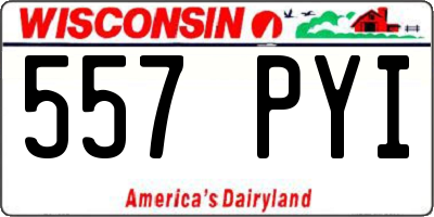 WI license plate 557PYI