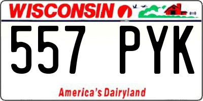 WI license plate 557PYK