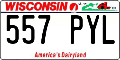 WI license plate 557PYL