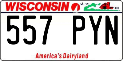 WI license plate 557PYN