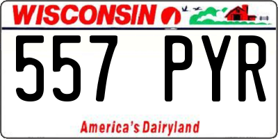WI license plate 557PYR