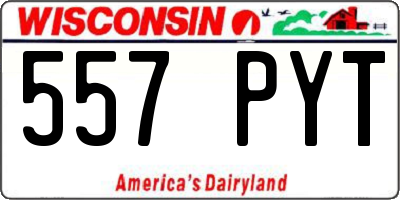 WI license plate 557PYT