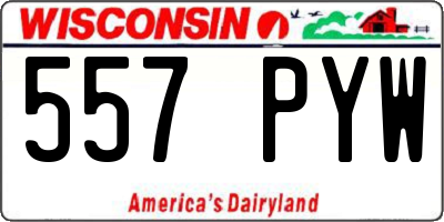 WI license plate 557PYW