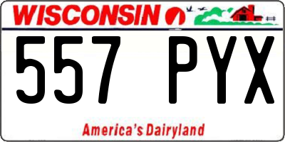 WI license plate 557PYX