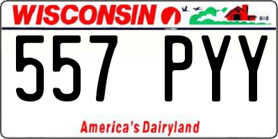 WI license plate 557PYY