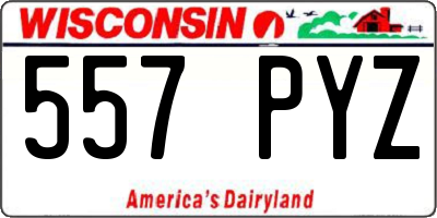 WI license plate 557PYZ