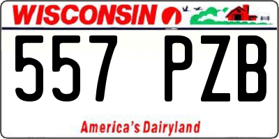 WI license plate 557PZB