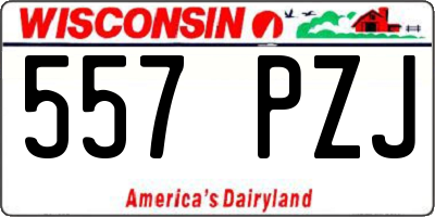 WI license plate 557PZJ