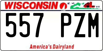 WI license plate 557PZM