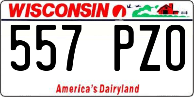 WI license plate 557PZO