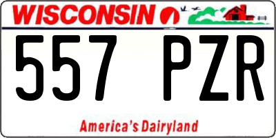 WI license plate 557PZR