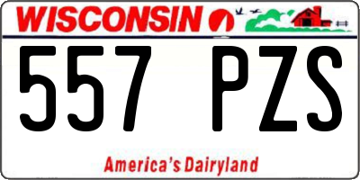 WI license plate 557PZS