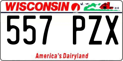 WI license plate 557PZX