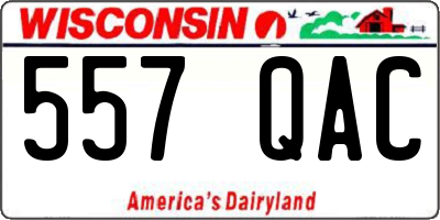WI license plate 557QAC