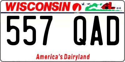 WI license plate 557QAD