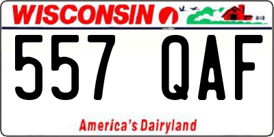 WI license plate 557QAF