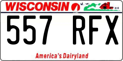 WI license plate 557RFX