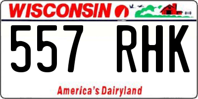 WI license plate 557RHK
