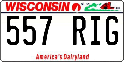 WI license plate 557RIG