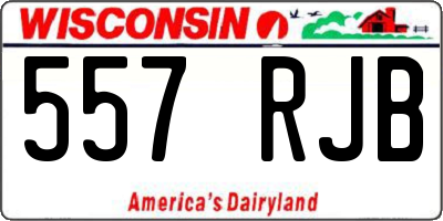 WI license plate 557RJB